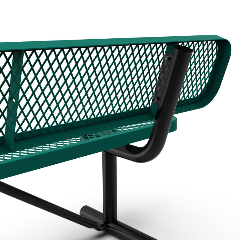 Banc d'extérieur en métal avec dossier Hadleigh, Vert