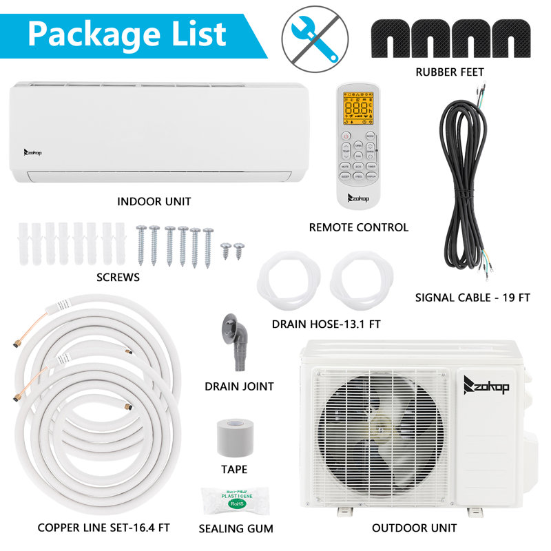 Winado 18000 BTU Wi-Fi Connected Ductless Mini Split Air Conditioner for 1250 Square Feet with Heater and Remote Included