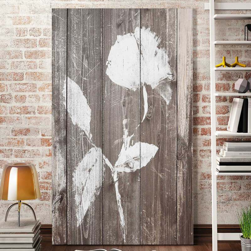 «Brown Floral Whisper on Wood I», impression, H 30 po x l 18 po x P 1 po, Toile tendue