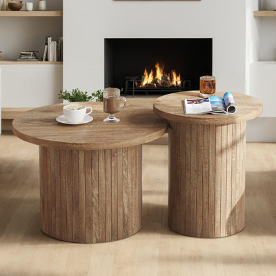 Baheerah Rustic Wood Finish Nesting Coffee Table Set by George Oliver