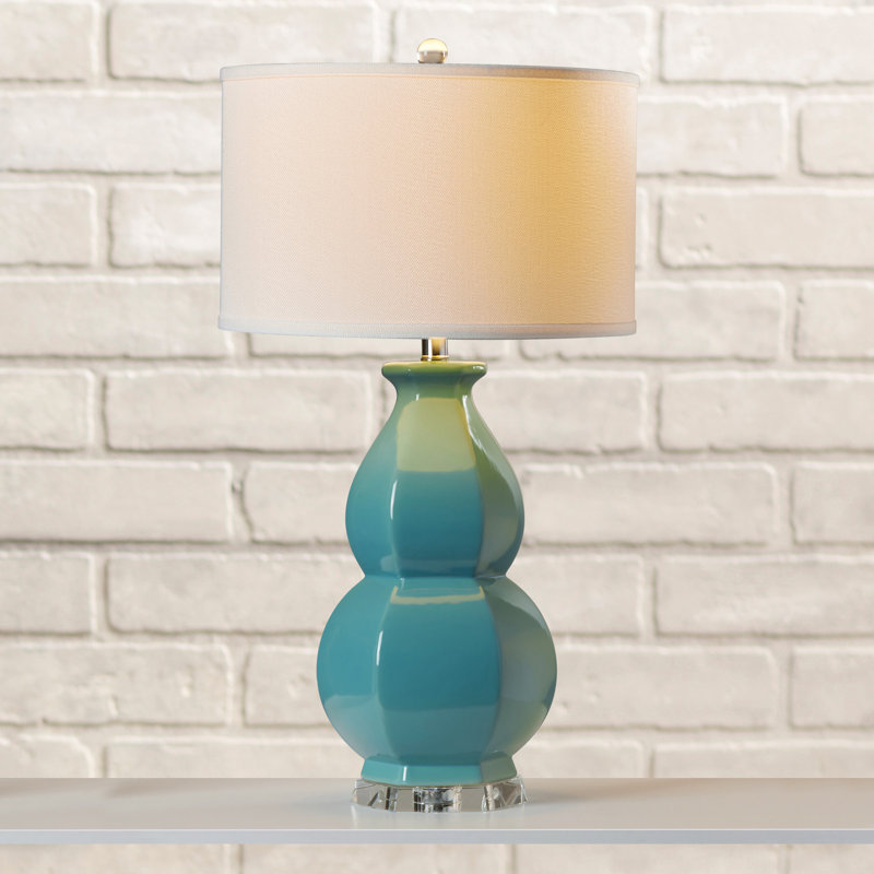 Aiza Ceramic Table Lamp, Egg Blue