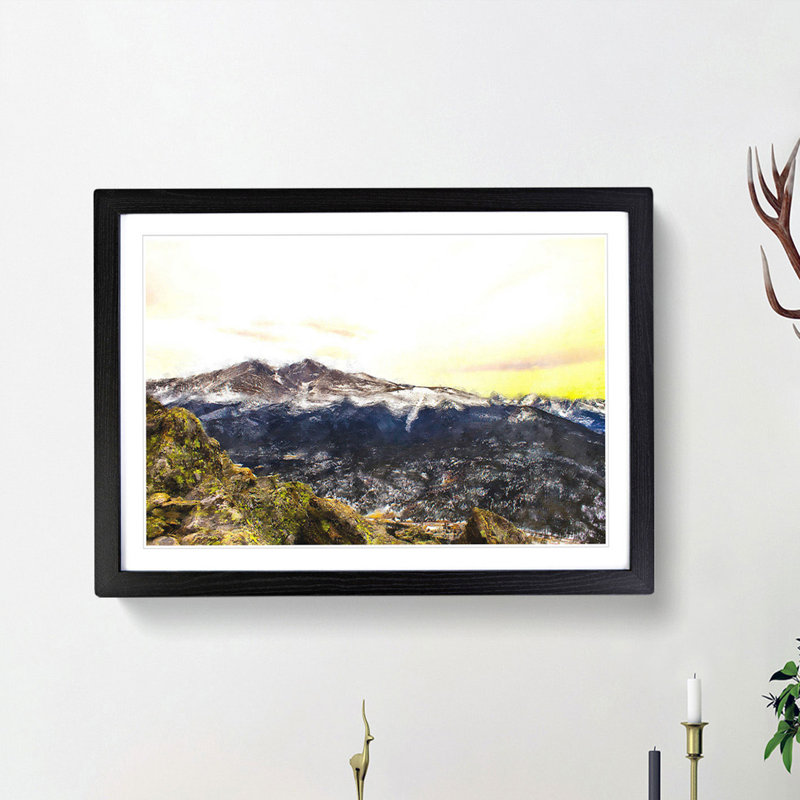 Rocky Mountains in Colorado - Framed Print, 62cm H x 87cm W x 2cm D, Black Framed