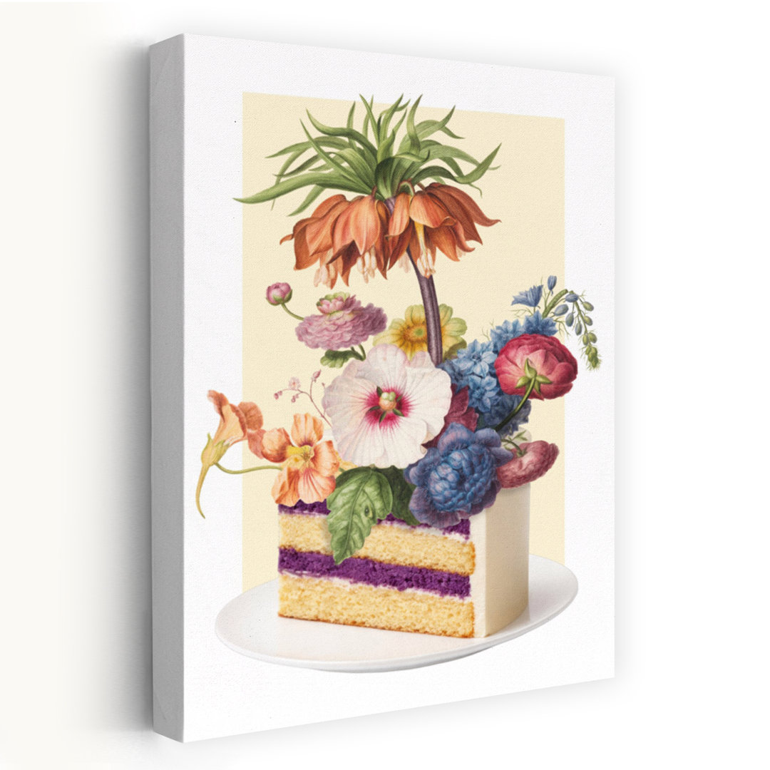 Whimsical Cake Blossoms Elegant Vibrant Whimsical Flower Plant Wall Art Print