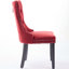 Chaises de salle à manger en velours bourgogne, de style luxueux, rivets décoratifs, fabrication en bois massif, sièges confortables 2 pièces bourgogne. Capitonnage contemporain, pieds robustes, éponge à rebond élevé,-477917546