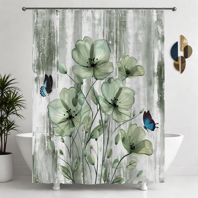 Shower Curtains with Hooks Included