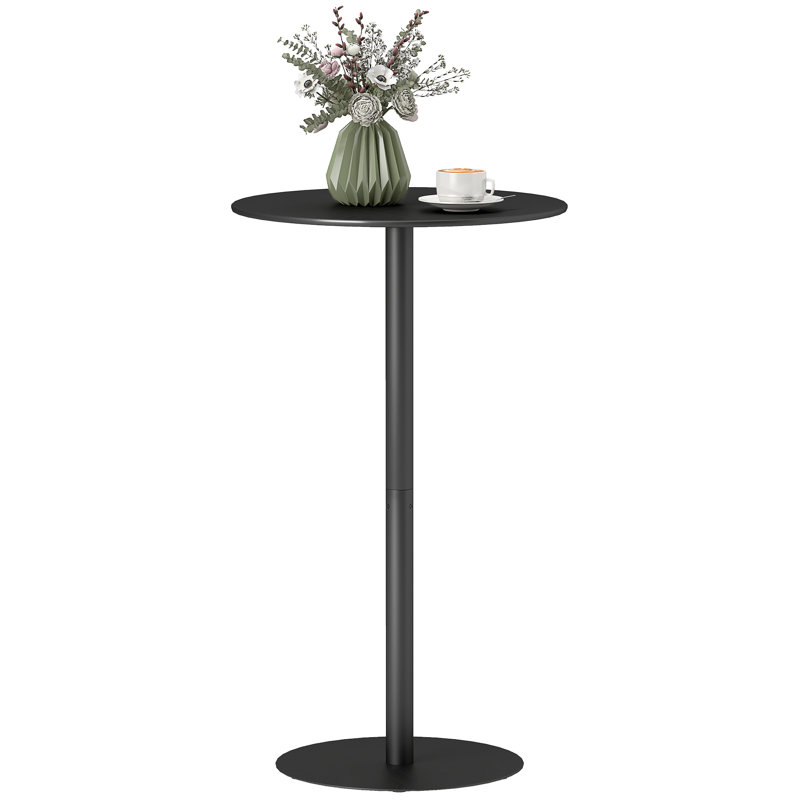 Table de bar ronde pour 2, table de pub moderne, , Noir