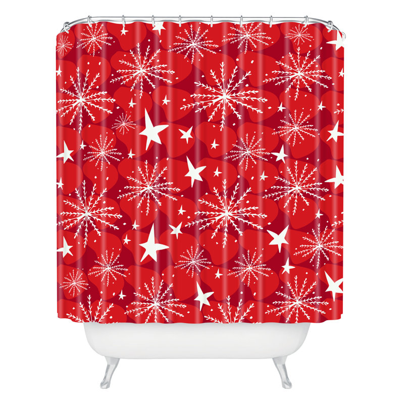 Rideau de douche simple Snow and Stars