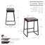 Ensemble de 2 tabourets de bar Ebern Designs Selma, cuir PU, pieds en fer-696169363-799263617