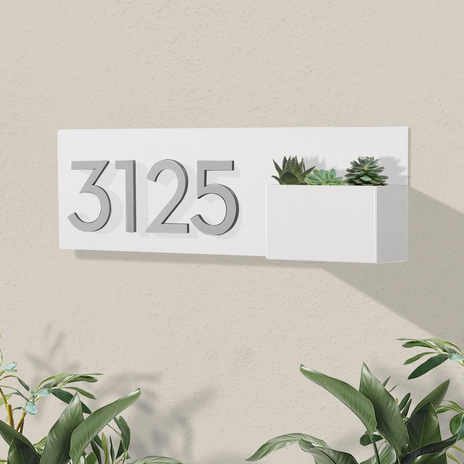 Vista View Wall Address Plaque, White