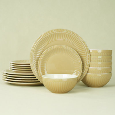 18 Piece Stoneware Dinnerware Set, Service for 6
