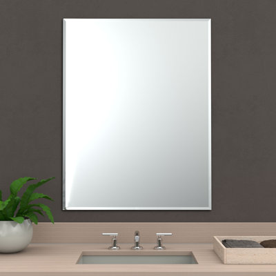 Flush Mount Frameless Beveled Wall Rectangle Mirror | Mount Landscape or Portrait