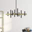 Lustre moyen 8 lumières noires avec accents en nickel brossé-1300113616-1300113617