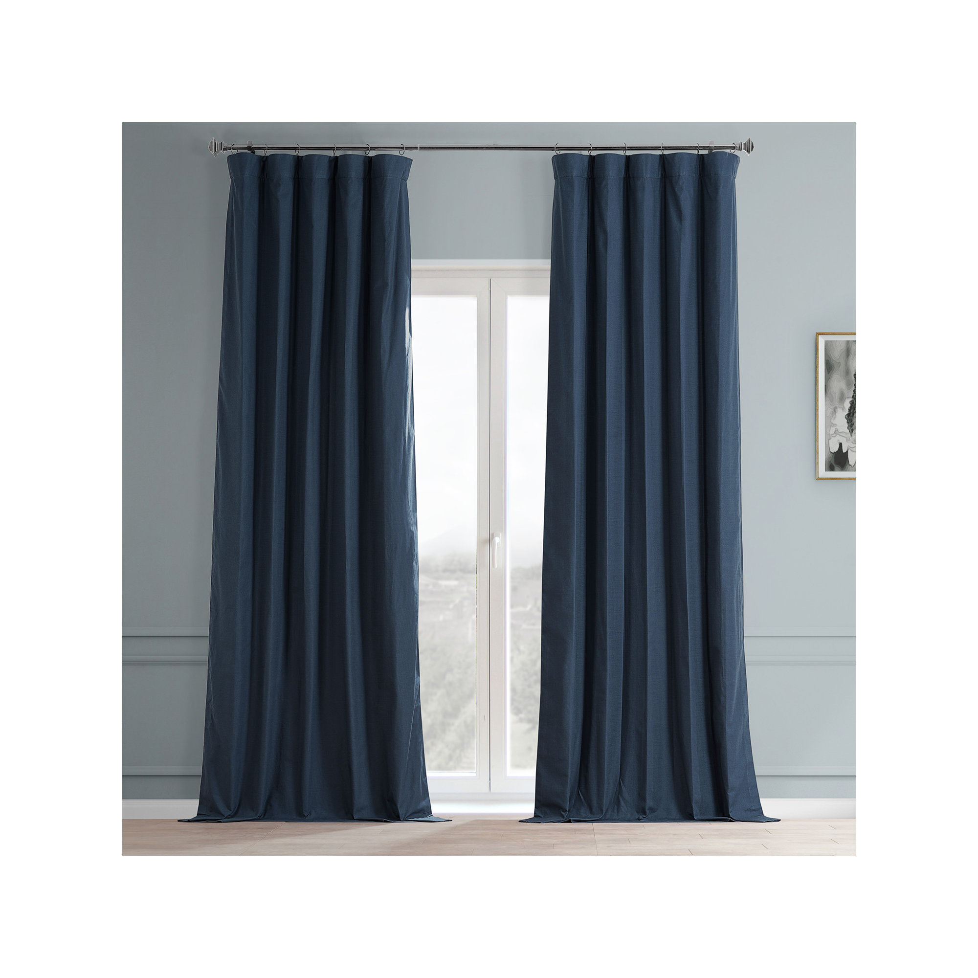 Swift Blackout Cotton Curtain, 50" W x 108" L, Fable Beige