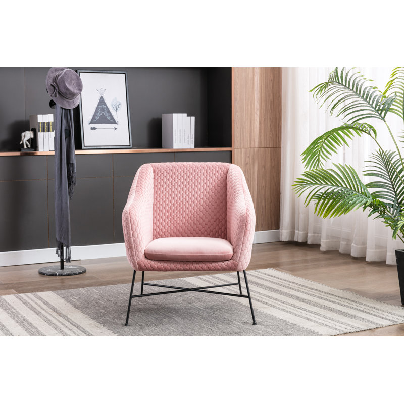 Velvet Armchair, Powder Pink