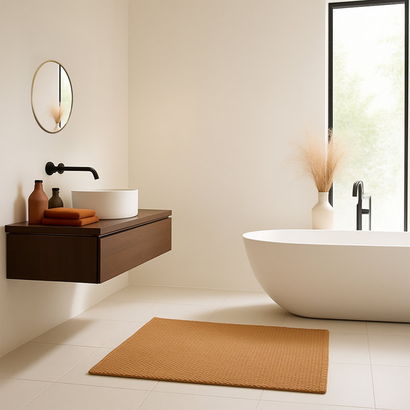 Mood Premium Round Bathroom Mirror Framed Wall Mounted, Circle Frame Modern & Stylish, Brushed Gold, 40 cm H x 40 cm W