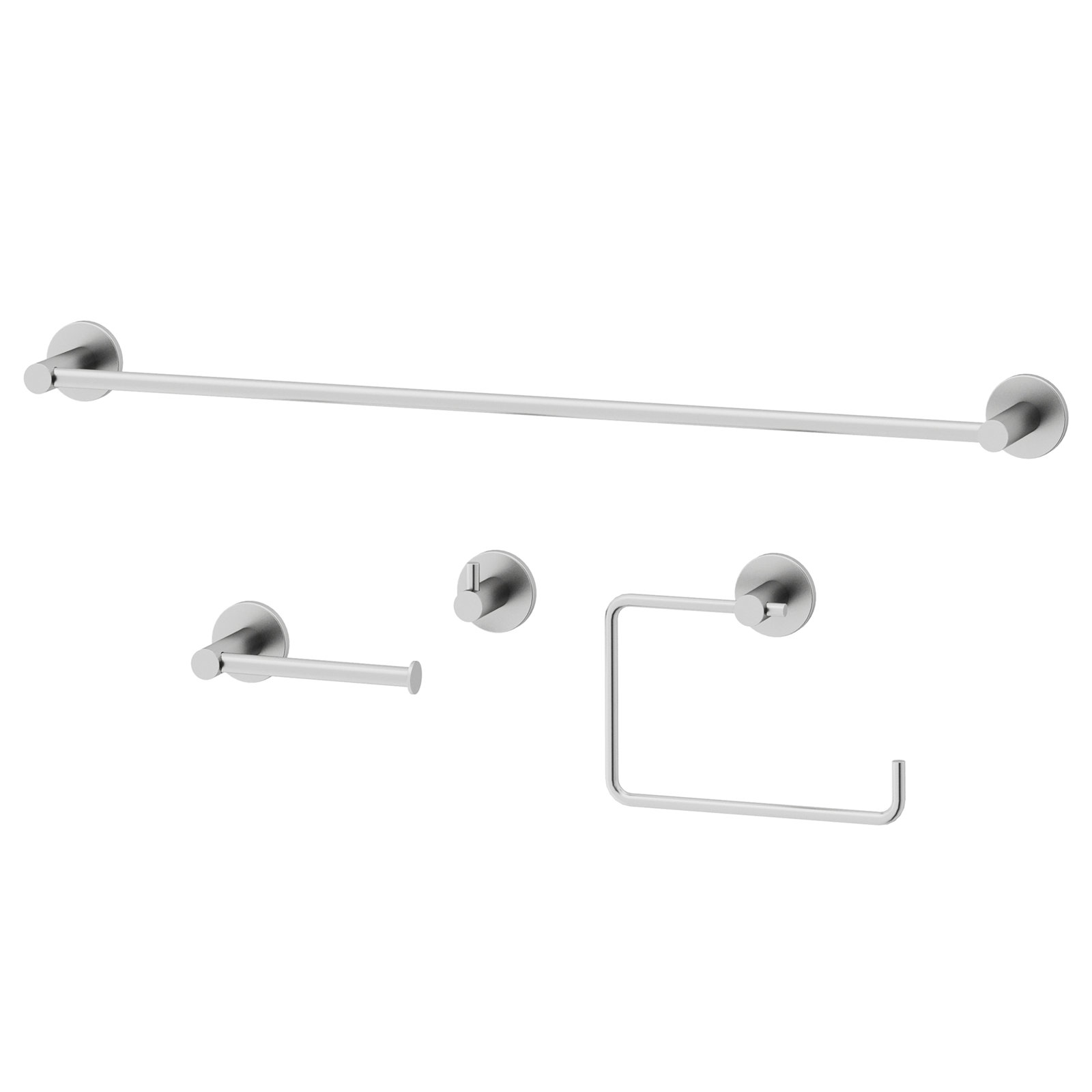 Cass 4-Piece Bathroom Hardware Set, Brushed Nickel