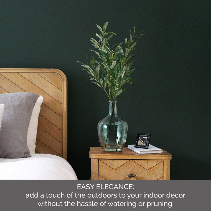 Elements Artificial Olive Branches In Vase