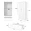 Freestanding Wooden Wardrobe Armoire with 2 Drawers-1354975060