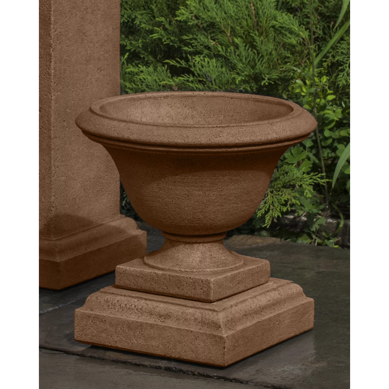 Moreland Urn Planter, Brownstone, 13.5"H x 14"W x 14"D