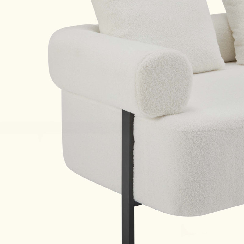 Traylor Oversized Modern Upholstered 3-Seater Sofa With Plush Pillows, Beige