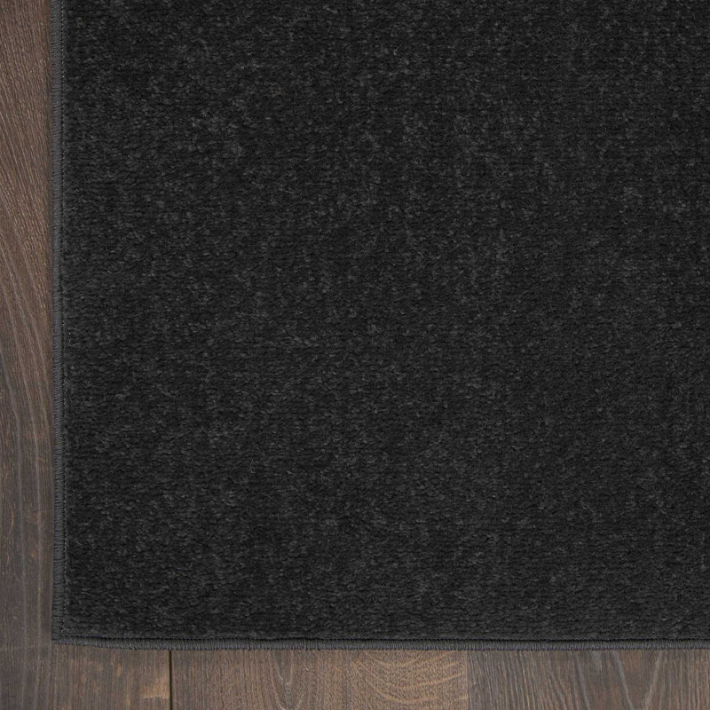 Tapis intérieur / extérieur noir Mullican Sandy, Rectangle 9 pi x 12 pi