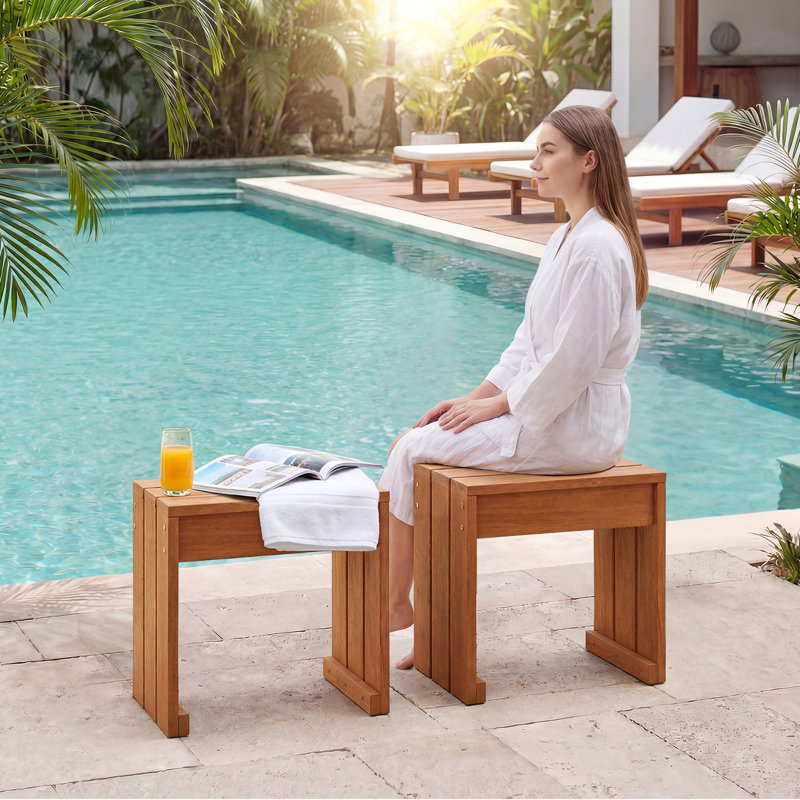 Outdoor Garden Bench, 17" H x 18" W x 12" D