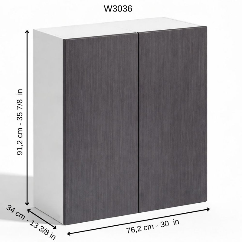 Armoire murale à deux portes W3036, 35.91" H x 30" W x 12.6" D