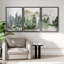 «Woodland Forest Landscape», œuvre d'art de pin vert naturel, peinture murale de salon moderne et rustique, ensemble de 3 impressions sur toile encadrées, "16" x 24 "x 3 pièces, 24" x 36 "x 3 pièces, 20" x 60 "x 3 pièces-73227799-73227804