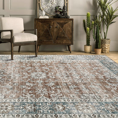 Floral Vintage Traditional Carpet, Ultra Soft Area Rugs for Dining Room, Bedroom, Home Decor