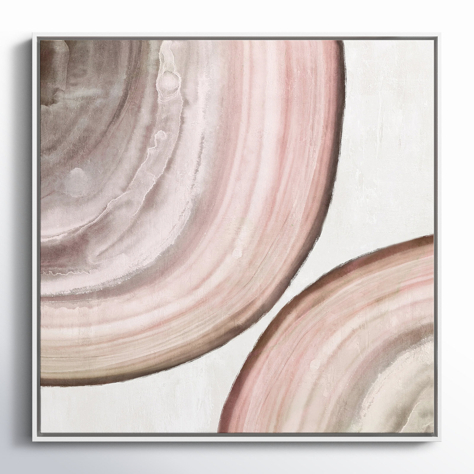 Boyd "Endless Blush" Painting by Eva Watts, White Framed Canvas, 31.5" H x 31.5" W x 2" D