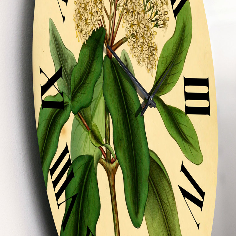 Vintage Plant Life I - Traditional Wall Clock, Small