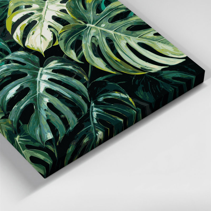 Art mural sur toile Botanical Monstera Deliciosa, H 11 po x l 14 po