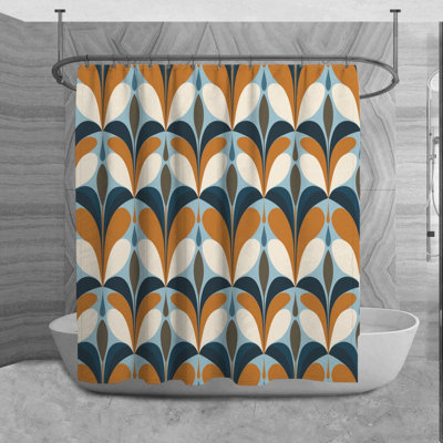 1960S Shower Curtain Styles Bathroom Decor Blue