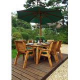 Faulkner 6 Seater Dining Set with Cushions and Parasol