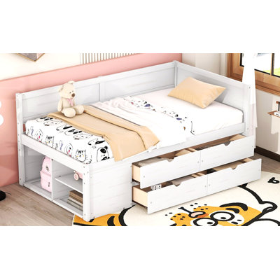 Twin Size Daybed with Drawers and Shelves