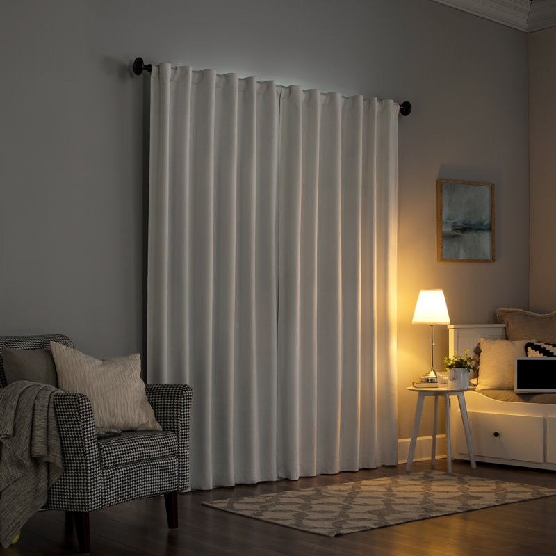 Panneau de rideau à velours insonorisant 100% velours, l 50" x L 84", Perle