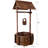 Rustic Wooden Wishing Well Planter For Yard Adornment, With Hanging Bucket And Shade Proficiency, 53X25x25 Yard, & Guarantee,