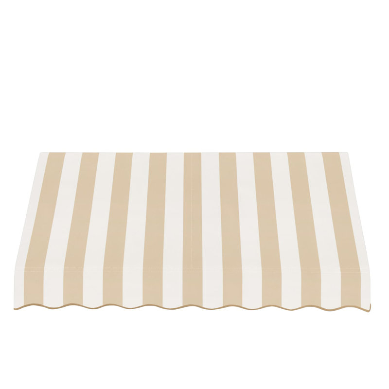 Auvent fixe en tissu acrylique San Francisco Awntech, Lin / rayures blanches, H 31 po x l 124,5 po x P 24 po