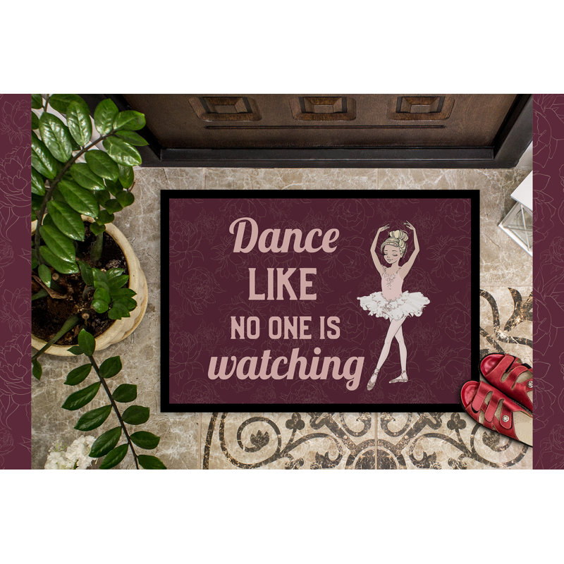 Tapis de porte antidérapant, l 24 po x L 36 po, « Dance Like No One Is Watching »