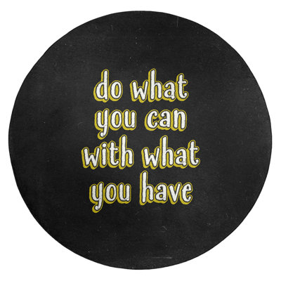 Tapis en chenille de polyester style tableau noir Quotes Do What You Can Quote