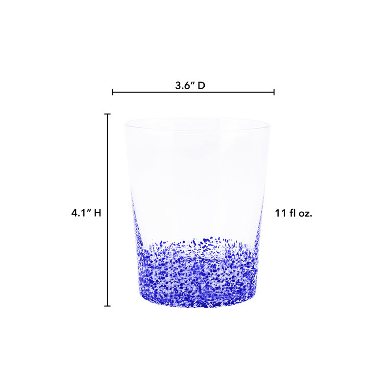 Cabragh 11oz. Handmade Whiskey Glass Set, Blue