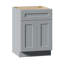 Armoire de base autoportante en bois massif de 24 po de style gris foncé Shaker, finition en aérosol mat, tiroir simple et portes à double fermeture en douceur, 1 tablette réglable, rangement polyvalent pour la cuisine, la salle de bain et la buanderie