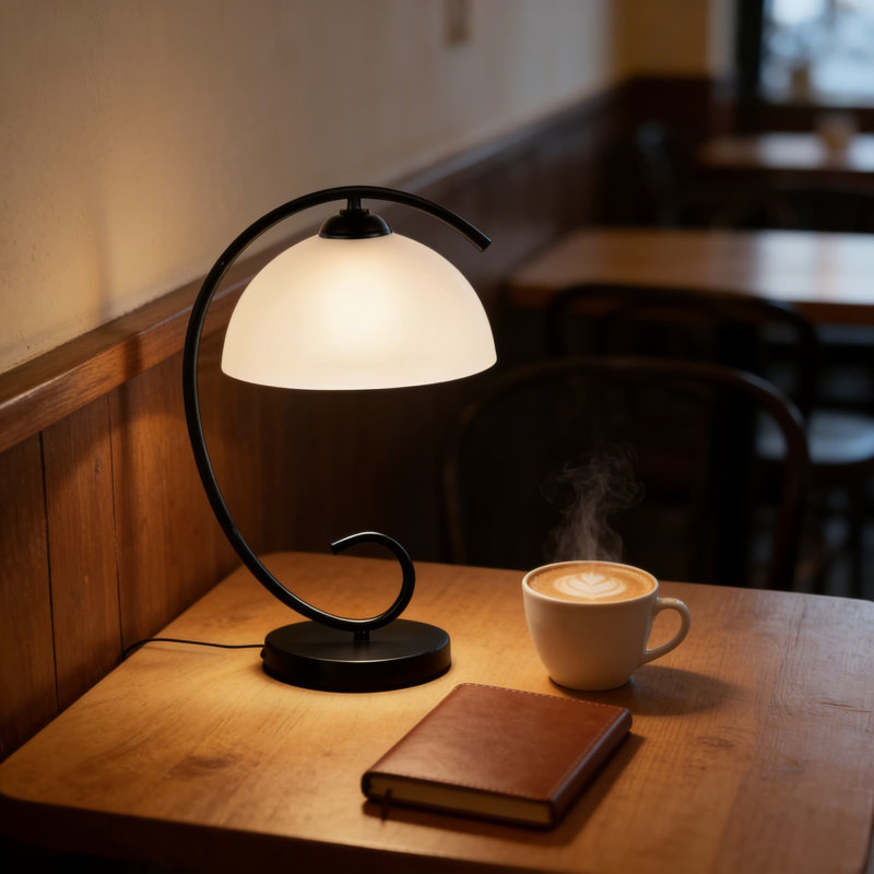 Lampe de table moderne avec abat-jour en verre givré et base en métal, lampe de chevet à brancher pour table de chevet, bureau ou salon, douille E26 avec cordon et interrupteur