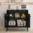 Sideboard Buffet Cabinet With LED And Charging Station-1795193686