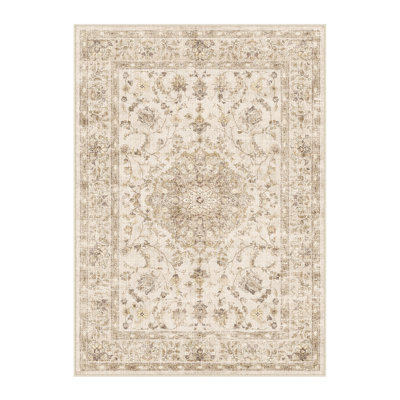 Vicky Oriental Washable Area Rug With Non-Slip Backing