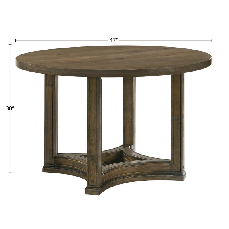 Table de salle à manger en placage de chêne patiné - ronde, 30 po de hauteur, 95 lb de poids, 45 mm d'épaisseur, plateau rond, 95 lb, minimaliste