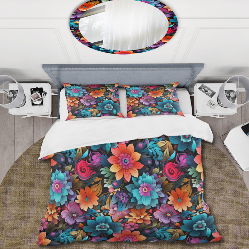 Literie éclectique Mandala, Housse de couette pour très grand lit et 2 très