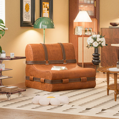 Faux Leather Refillable Bean Bag Lounger