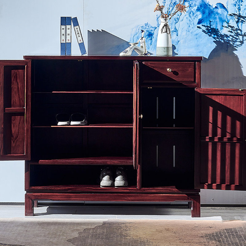 Solid wood home storage shoe cabinet