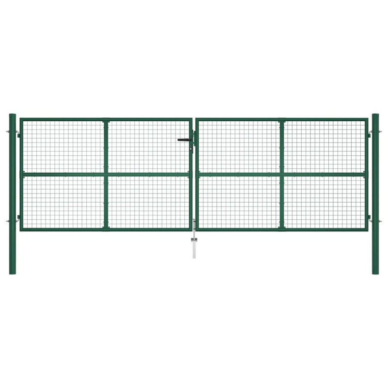 Maghakia Mesh Garden Gate Steel Green, 125cm H x 390cm W